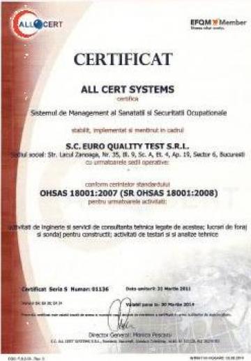 Servicii laborator pentru constructii de la Euro Quality Test - Bucuresti