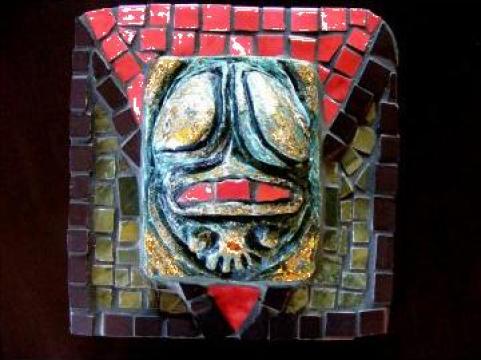 Mozaic Serie-Scarab Novelty-Ancient Fish Bone-Tribal Pyramid de la Mosaic-ality