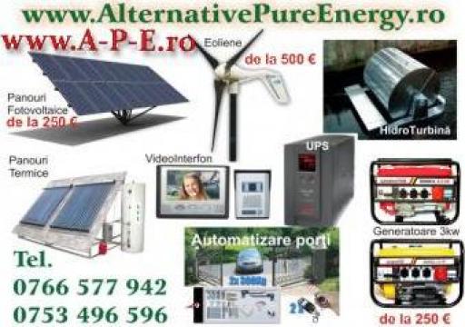 Panouri fotovoltaice, eoliene, micro hidroturbine