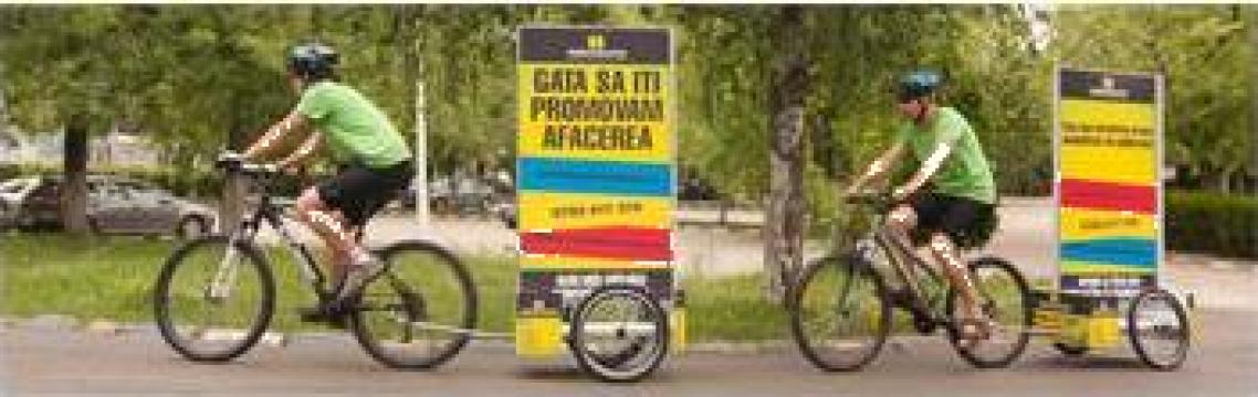 Publicitate pe biciclete in Bucuresti de la Publicicleta