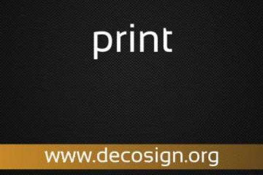Servicii Print materiale promotionale de la Decosign Srl.