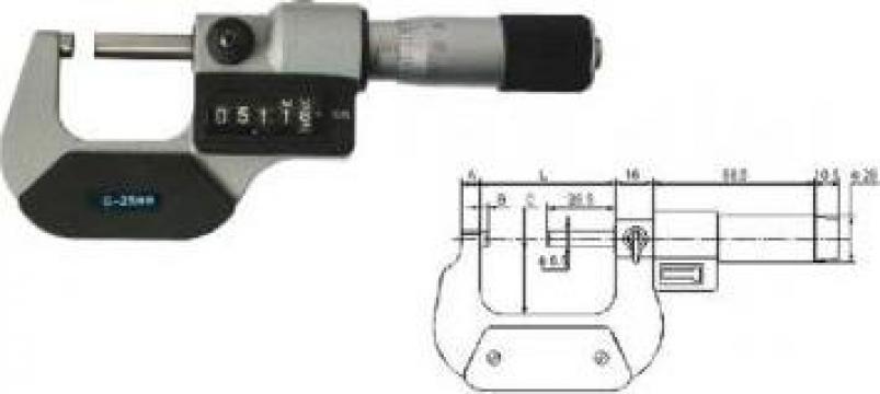Micrometru mecanic cu contor 0 - 25/0.001mm