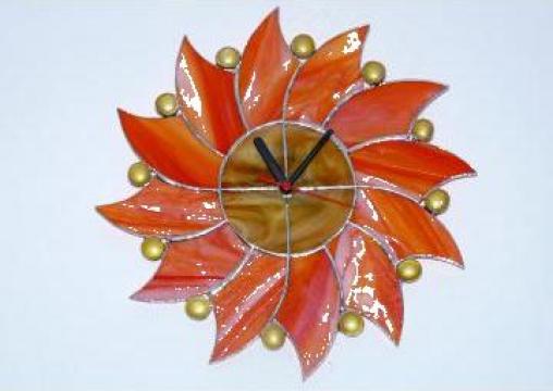 Ceas de perete Sunflower de la Tiffany Lamp Srl