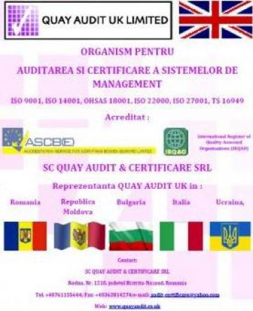Certificare ISO de la Quay Audit Certificare Romania