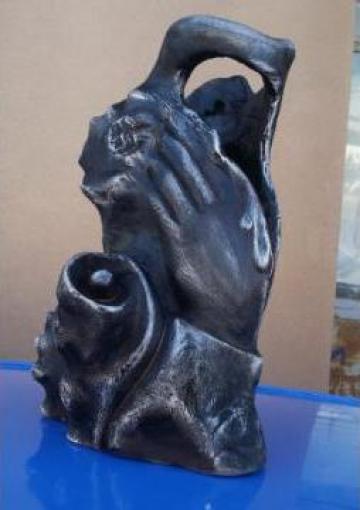 Sculptura din lemn - Suport sfera ametist de la Pfa Sculptor Asandi Simion