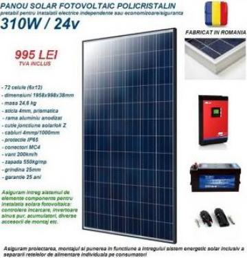 Panou solar fotovoltaic 72 celule/310w/24v