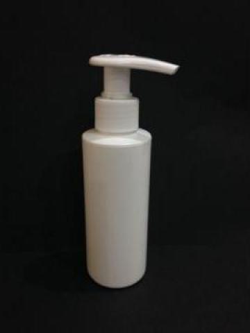 Flacon plastic alb 135 ml cu dop pompita de la Vanmar Impex Srl