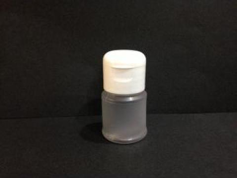 Flacon plastic transparent/alb 30 ml cu dop flip top