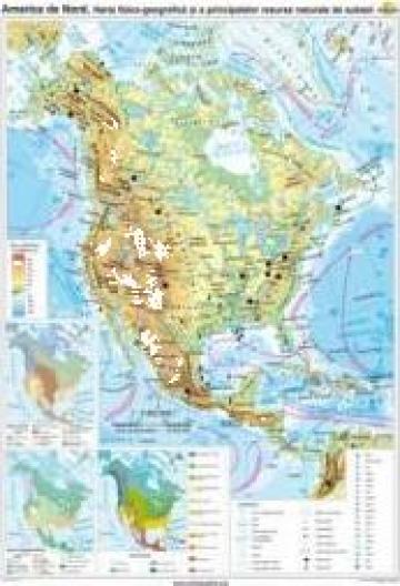 Harta fizico-geografica America de Nord