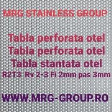 Tabla perforata otel 1x1000x2000mm gauri rotunde R2T3 inox de la Mrg Stainless Group Srl