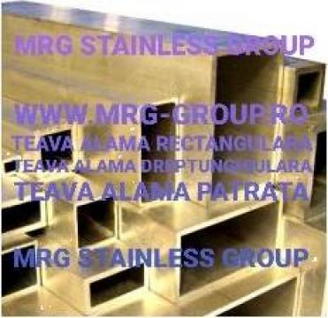 Teava alama rectangulara 50x50mm, teava alama patrata Brass de la MRG Stainless Group Srl