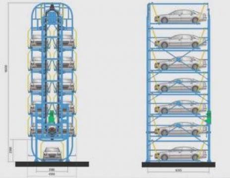 Instalatie de parcare pe verticala 12 autovehicule