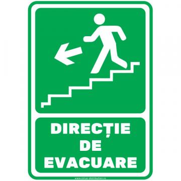 Indicator autocolant Directie de evacuare - trepte, jos