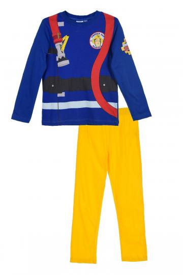 Costum Pompierul Sam, bumbac, albastru cu galben