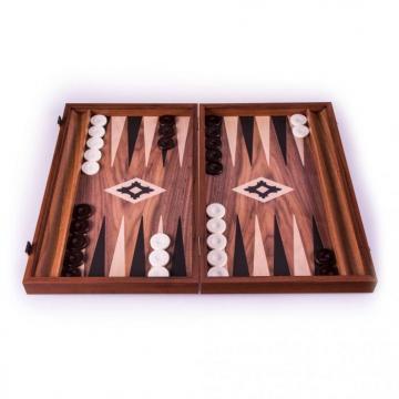 Set joc table/backgammon lemn cu aspect de nuc - 47,5 x 60