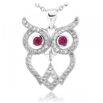 Colier din argint Wise Diamond Owl de la Luxury Concepts Srl