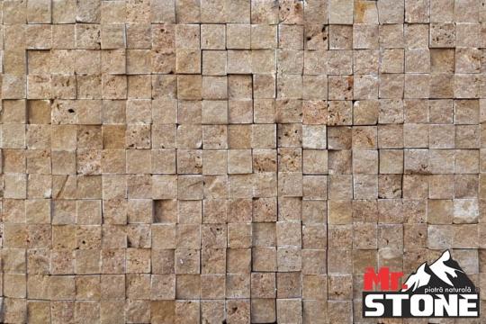 Mozaic Noce split face 3D cub de la Antique Stone Srl
