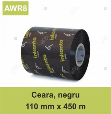 Ribon Armor Inkanto AWR8, ceara (wax), negru, 110mmx450m de la Label Print Srl