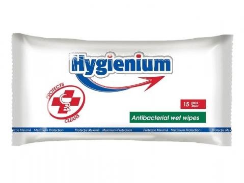 Servetele umede antibacteriene Hygienium - 15 buc de la Medaz Life Consum Srl