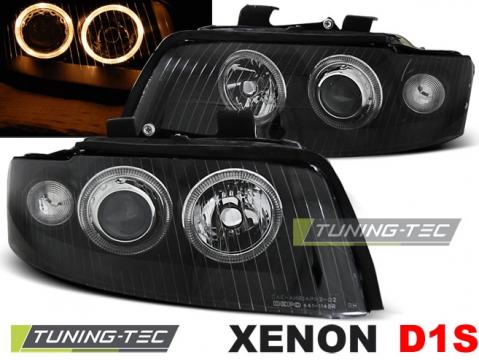 Faruri compatibile cu Audi A4 10.00-10.04 Angel Eyes negru de la Kit Xenon Tuning Srl