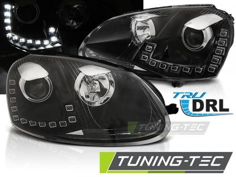 Faruri compatibile cu VW Golf 5 10.03-09 LED DRL negru