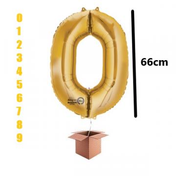 Balon folie cifra auriu umflat cu heliu 66cm de la Calculator Fix Dsc Srl