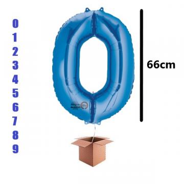 Balon folie cifra albastru umflat cu heliu 66cm de la Calculator Fix Dsc Srl