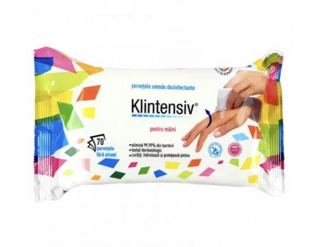 Servetele dezinfectante maini Klintensiv - 70 bucati de la MKD Professional Shop Srl