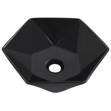 Chiuveta de baie, negru, 41 x 36,5 x 12 cm, ceramica de la VidaXL