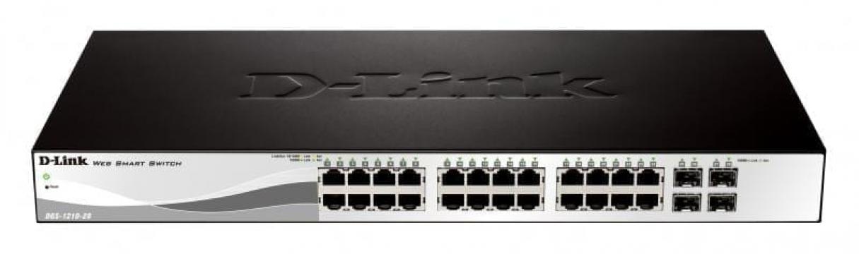 Switch D-Link DGS-1210-28, 24 porturi Gigabit, 4 porturi SFP