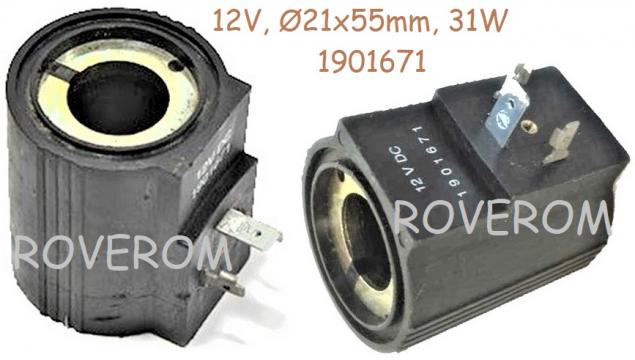 Bobina 12V, d21x55mm, electrovalva hidraulica de la Roverom Srl