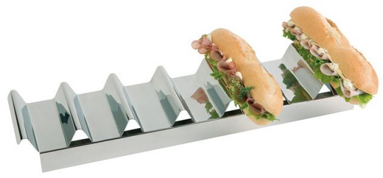 Display sandwich-uri din inox, 47.5x10.5xH6 cm de la Amenajari Si Dotari Horeca Srl.