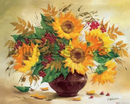 Tablou cu flori Vas cu floarea soarelui inramat de la Arbex Art Decor