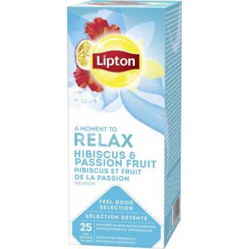 Ceai hibiscus & fructul pasiunii Lipton Relax 25x1.4g