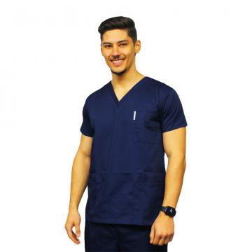 Bluza de lucru bleumarin unisex cu anchior in V de la Doctor In Uniforma SRL