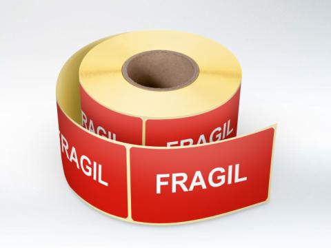 Etichete personalizate, Fragil, 30x60 mm, 1000 buc/rola de la Label Print Srl