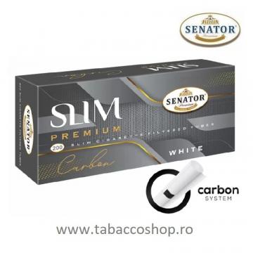 Tuburi tigari Senator Ultra Slim Carbon White Long 24mm 200