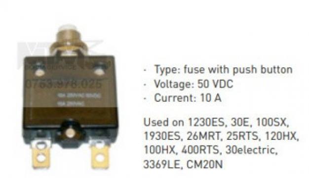 Siguranta cu buton 50VDC 10A nacela JLG 1230ES 30E 100SX de la M.T.M. Boom Service