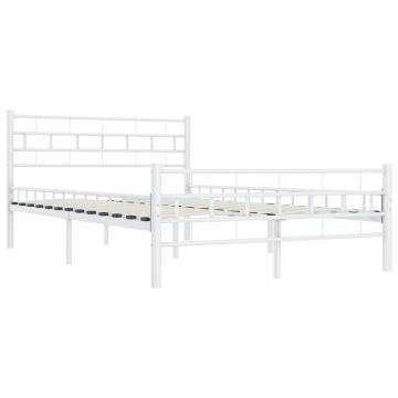 Cadru de pat, alb, 120 x 200 cm, metal de la VidaXL