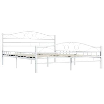 Cadru de pat, alb, 180 x 200 cm, metal de la VidaXL