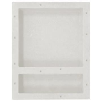 Nisa de dus, 2 compartimente, alb mat, 41x51x10 cm