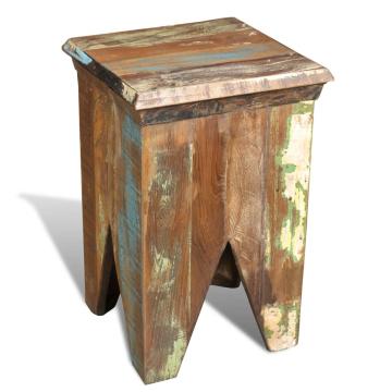 Taburet, lemn reciclat, stil antic de la VidaXL