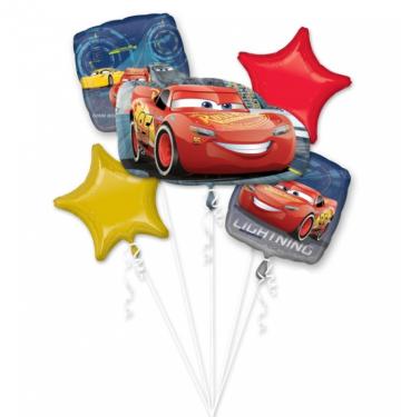 Buchet 5 baloane folie Cars Fulger McQueen