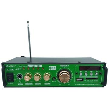 Amplificator audio stereo Teli BT-680 cu 2 canale si cititor