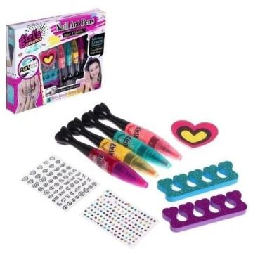 Set creativ unghii pentru fetite Nail Art Pen cu 4 culori