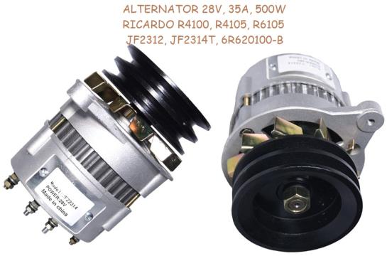 Alternator Weifang/Ricardo R4100, R4105, R6105 28V 35A, 500W