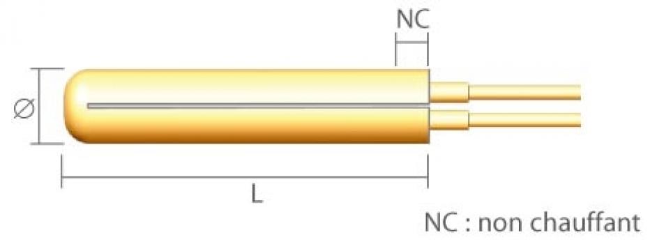Rezistenta electrica - cartus, L 228.6 (9") mm, P 1000 W de la Tehnocom Liv Rezistente Electrice, Etansari Mecanice