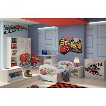 Mobilier camera pentru copii Cars Racing Bianco