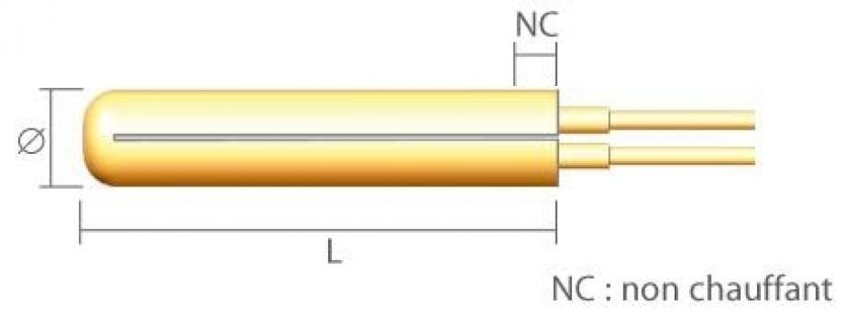 Rezistenta electrica - cartus L 250 mm, P 1250 W de la Tehnocom Liv Rezistente Electrice, Etansari Mecanice