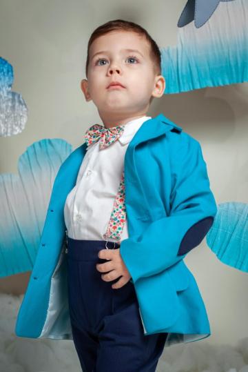 Costum Romeo (1-4 ani) bleu strumf de la Andreeatex